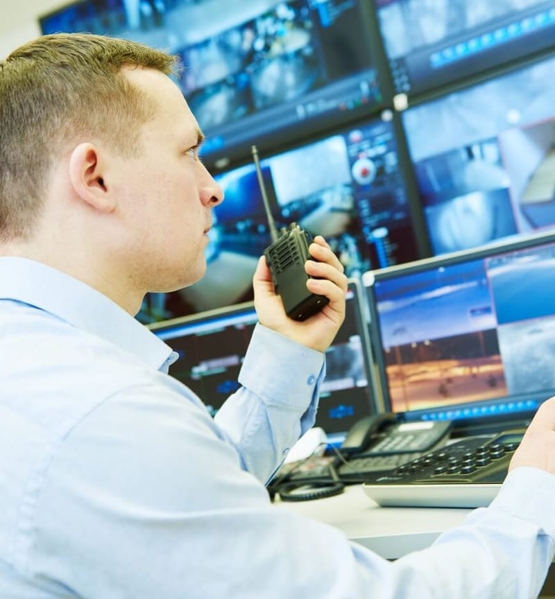 Retail security monitoring a store with walkie-talkie-hero-p-800