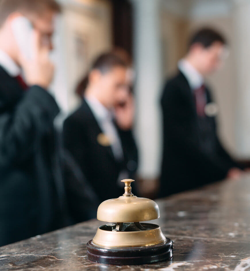 Service bell at hotel front desk