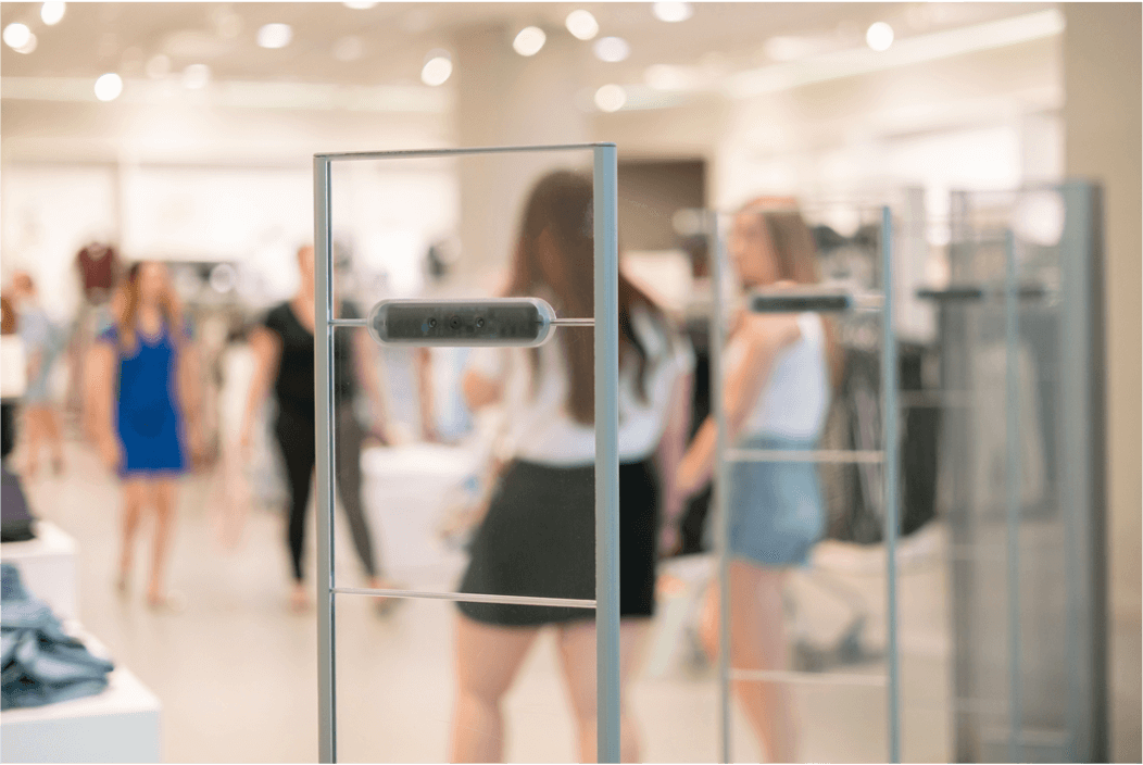 Metal detectors in retail shop