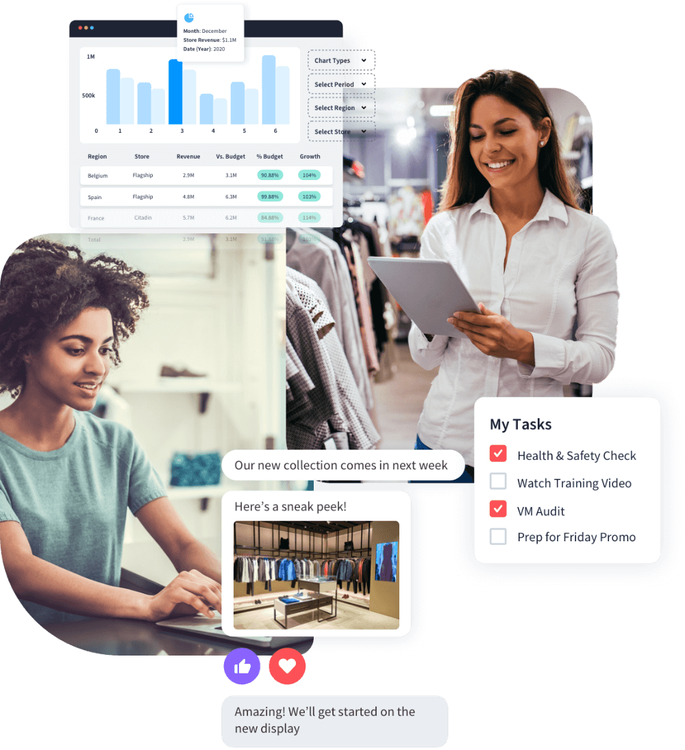 Employees communicating using SimpliField