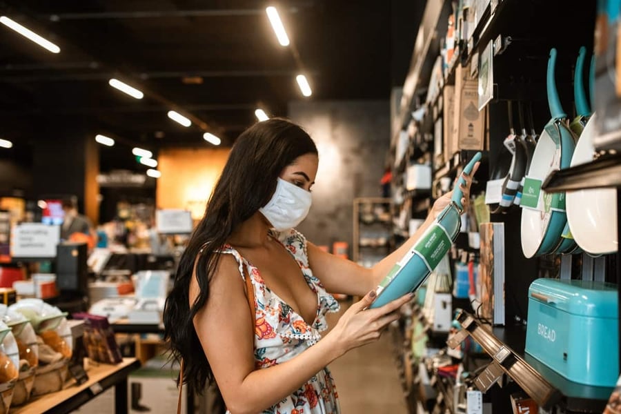 customer shopping in-store covid